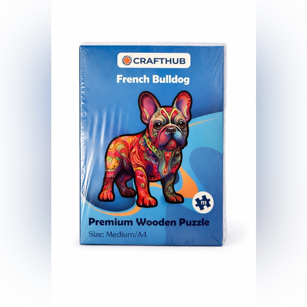 CraftHub French Bulldog Wooden Puzzle